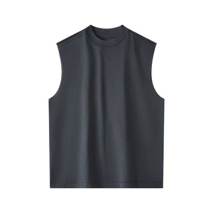 เสื้อกล้ามถักคอวีสีดำล้วนสำหรับผู้ชาย สวมใส่สบายๆ - Product Image 2