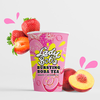 Mevrouw Hong Taiwan 500ml Popping Boba Passievrucht & Lychee Tapioca Ballen Fruitthee Beker Verpakking 12 Maanden Houdbaarheid