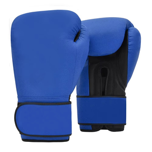 Blue Pu Boxing Gloves with <b>Velcro</b> Wrist <b>Strap</b> for Adult Training Unisex Breathable Martial Arts Gear - Product Image 2