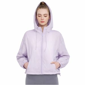 Chaqueta Cortavientos Ligera para Mujer, con Capucha, Cierre de Cremallera, Transpirable, de Secado Rápido, Informal, para Actividades al Aire Libre, de Moda, para Primavera - Product Image 2