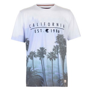 เสื้อยืดพิมพ์ลายต้นปาล์มแคลิฟอร์เนียแบบกำหนดเองสำหรับผู้ชาย เสื้อยืดลำลองฤดูร้อนลายกราฟิก OEM เสื้อผ้าสตรีทแวร์ - Product Image 6