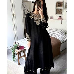 Designer Elegant Silk <b>Indian</b> & Pakistani Salwar Kameez Party Wear <b>Top</b> Bottom and Dupatta Set - Product Image 4
