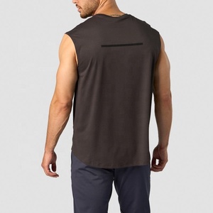 Débardeurs Sportifs Homme 100% Polyester Col Rond Uni Respirants Séchage Rapide Broderie 3D – Vêtements de Sport Américains en Gros - Product Image 3