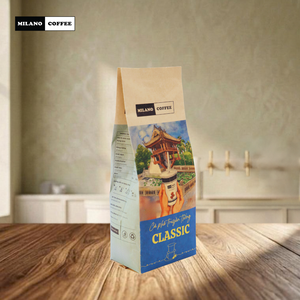 กาแฟโรบัสต้าเวียดนามบด 250 กรัม มิลาโน ดาร์กโรสต์ บรรจุภัณฑ์คราฟท์ พร้อมวาล์วไล่อากาศ รับผลิตแบบ OEM ODM - Product Image 1