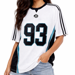 Jersey de Fútbol Americano Unisex Personalizado 2026, 220GSM, Poliéster Transpirable, Diseño de Panel con Cuello en V, Uniforme de Equipo Personalizado, OEM, Venta al Por Mayor, EE. UU. - Product Image 6