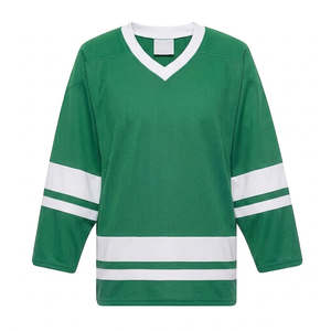 Custom wholesale Ice Hockey Jersey white stripe Breathable Mesh Fabric <b>Men</b> Sports athletic fit Team Practice Gear Apparel OEM - Product Image 1