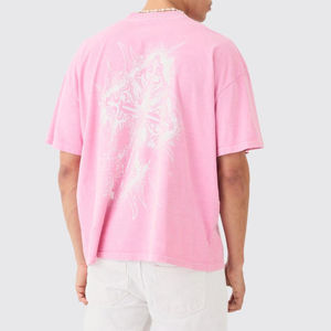 Camisetas Extra Grandes de Algodón 100% para Hombre con Estampado Puff para Uso Casual / Camiseta de Algodón de Alta Calidad con Logotipo Personalizado OEM - Product Image 1