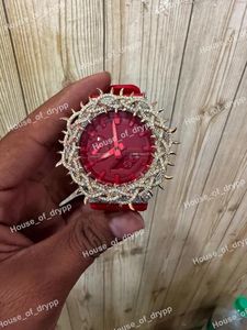 Reloj Mecánico Redondo con Correa de Goma, Diseño Personalizado de Lujo, Esfera Plateada con Diamantes Moissanite VVS, para Uso Diario Unisex - Product Image 4