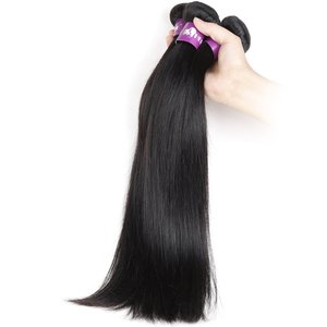Extensions de cheveux humains Remy lisses à clipser, 100 % vierges, cuticules alignées, noirs naturels indiens, double épaisseur - Product Image 2