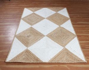 Alfombra de Yute 100% Natural y Blanca de Estilo Nórdico, Alfombra Trenzada Hecha a Mano para Decoración del Hogar, Sala de Estar, Precio de Fábrica - Product Image 6
