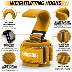 Ganchos de levantamiento de pesas OEM con soporte para muñeca para entrenamiento de fuerza y ejercicios de tracción, personalización de marca, proveedor mayorista para gimnasios - Product Image 5