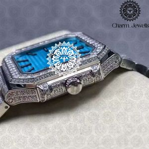 นาฬิกาข้อมือผู้ชาย Charm Luxury ขนาด 40 มม. ตัวเรือนทรงสี่เหลี่ยม ระบบอนาล็อก กลไกอัตโนมัติ แสดงวันที่ ประดับเพชร สายสแตนเลส หน้าปัดกระจก - Product Image 2