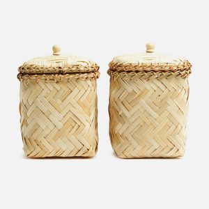 <b>Laundry</b> Storage Hamper Baskets With Lid Natural Bamboo Lidded Basket Cylinder Box Hampers Wholesale OEM Accept - Product Image 6