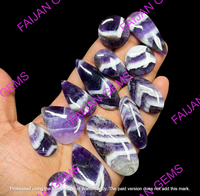 Batu Permata Chevron Amethyst Cabochon Berkualitas Tinggi Alami untuk Pembuatan Perhiasan Bersertifikat Pihak Ketiga Ukuran Dapat Disesuaikan FAIJAN 1