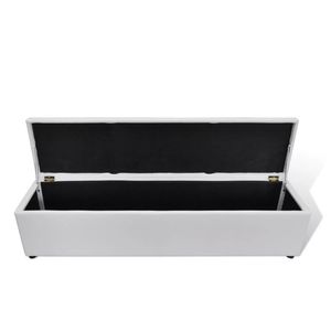 Panca portaoggetti bianca di grandi dimensioni per mobili da soggiorno - Product Image 3