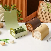 Boîtes en papier transparentes écologiques pour pâtisseries, cupcakes de luxe, sushis et biscuits, qualité alimentaire mate, avec corde personnalisée
