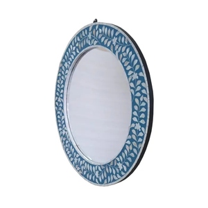 Contemporary Mother of Pearl Inlay <b>Mirror</b> Handmade Wooden Frame <b>Mirror</b> for Modern Home Decor - Product Image 1