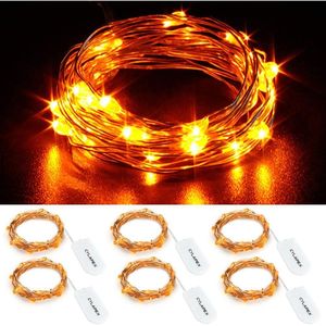 6 Pack Orange LED Starry <b>String</b> <b>Lights</b> Battery-Operated Firefly Fairy <b>Lights</b> 3.3ft 20 LEDs Silvery C for Party Decorations - Product Image 1