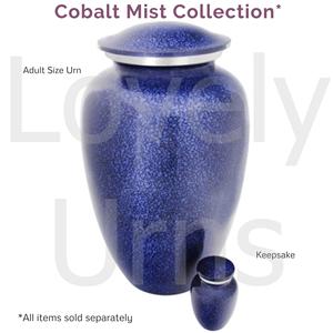 Urne funéraire en métal bleu cobalt pour cendres, urne commémorative pour adulte, fournisseur d'urnes funéraires - Product Image 5