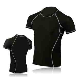 Chemises de compression pour hommes OEM de qualité supérieure, imprimées par sublimation, en polyester, pour la gym, le fitness, le surf et la plongée - Product Image 3
