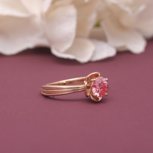 Bague Fleur en Diamant Cultivé en Laboratoire Certifié IGI en Argent Sterling 925 Massif |   Bague de fiançailles solitaire à taille brillante ronde - Product Image 2