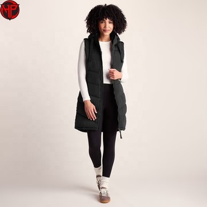 Chaqueta de plumón con capucha para mujer, chaleco acolchado, ropa de abrigo de invierno, chaqueta larga con cremallera, chaqueta larga de plumón con capucha - Product Image 2