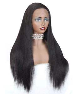 Straight Wigs 100% Unprocessed Raw Human Hair Silky Smooth Tangle-Free Lace Base Frontal Hair Extension From India - Product Image 2