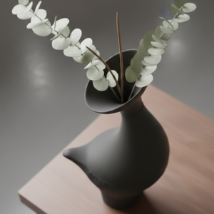 Jarrón Abstracto Negro Moderno para Flores de Algodón y Tallos de Eucalipto, Decoración para Mesa de Sala de Estar, Centro de Mesa y Regalo - Product Image 5