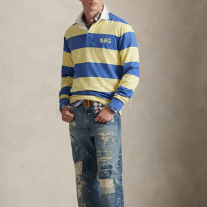 Nueva Llegada, Directo de Fábrica, Camiseta de Rugby Personalizada para Hombre, Manga Larga, Tejido de Algodón Sólido, para Deportes y Uso Casual - Product Image 4
