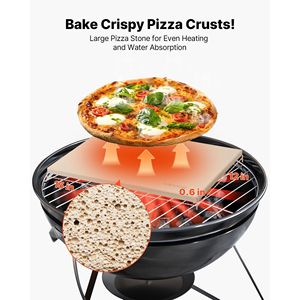 Pietra per Pizza in Cordierite Extra Large 15 X 12 Pollici, Spessore 0,6, Resistente al Calore, Strumento per Cucinare e Raschiare la Pizza - Product Image 2