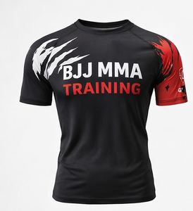 เสื้อรัดรูปยูนิเซ็กซ์แบบสั้นสำหรับ BJJ MMA ป้องกันแบคทีเรีย เป็นมิตรกับสิ่งแวดล้อม เหมาะสำหรับการฝึกซ้อมและการเล่นกีฬาในยิม - Product Image 1