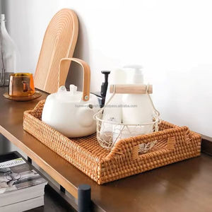 Handmade Serving Food Rattan Trays Durable Natural Rattan Eco Friendly Lightweight Design Bulk Exporter from Vietnam - Product Image 5