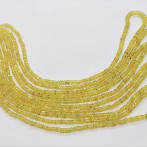 Cuentas facetadas de zafiro Songea amarillo natural de 2.5-4 mm, cuentas de piedras preciosas de zafiro amarillo intenso para la fabricación de joyería. - Product Image 3