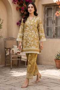 Vêtements indiens et pakistanais haut de gamme imprimés pour femmes, ensemble 2 pièces en tissu léger pour l'été, vêtements cousus en tissu lawn - Product Image 6