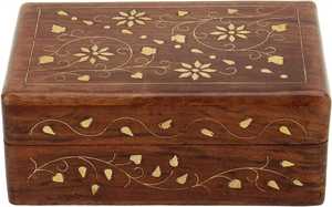Handmade Wooden Jewelry Box Brass Corner Fittings <b>Storage</b> <b>Chest</b> Latch Lock Keepsake Box Vintage Wood Organizer Case - Product Image 4