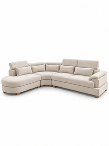 Sofá para Sala de Estar Montecarlo Ivory de Emerald Sofa con Reposacabezas Ajustable para Hotel, Villa, Oficina, Salón, Sofá en Forma de L Personalizado - Product Image 1
