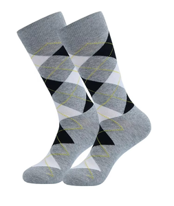 Calcetines de Vestir para Hombre, Diseño Argyle, Transpirables, Tejidos en Mezcla de Algodón, Formales, para Uso Diario y de Negocios - Product Image 3