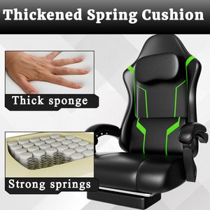 Sedia da Gaming Ergonomica Elettronica Regolabile in Altezza con Cuscino a Molle e Poggiapiedi - Product Image 3