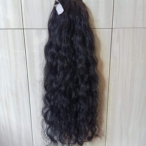 Extensión de cabello humano Remy del templo del sur de la India Color natural Trama de una sola máquina con estilo de onda natural - Product Image 4