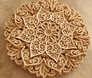Decoración de Pared 3D con Diseño de Mandala Floral Multicapa – Mandala Recortado en MDF – Arte Decorativo de Mandala en Madera para Hogar y Oficina - Product Image 3