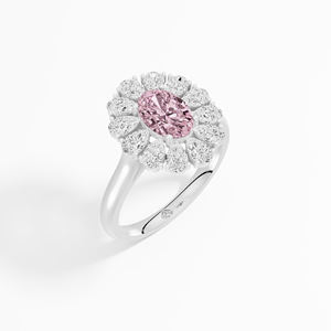 แหวนเพชรโมอิสซาไนต์ทรงวงแหวนนิรันดร์ VABS DIAMOND B2B สำหรับขายส่ง ประดับด้วยพลอยสีชมพูรูปไข่และพลอยสีขาวรูปหยดน้ำ น้ำหนัก 2.10 กะรัต ชุบโรเดียม ทอง 10K 14K 18K - Product Image 4