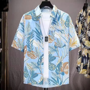 Chemise décontractée unisexe à manches courtes de haute qualité, respirante, confortable, design unique, anti-plis, en polyester/coton - Product Image 5