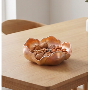Bol à fleurs en céramique fait main, finition cuivre poli, plat de service décoratif pour la cuisine et la table - Product Image 5