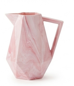 Pink Marbled <b>Ceramic</b> Water Pitcher Decorative Jug Handle Modern Flower Vase Home Party Table Customised Size Shape 1.8L Capacity - Product Image 3