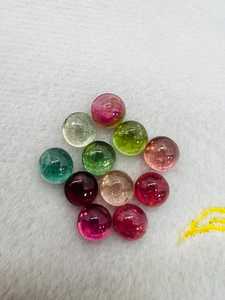 Gemas de Turmalina Natural del Congo de Zubeda Gems, Corte Brillante, Multicolor, Efecto de Cambio de Color, Orificio de 5 mm para Joyería - Product Image 3