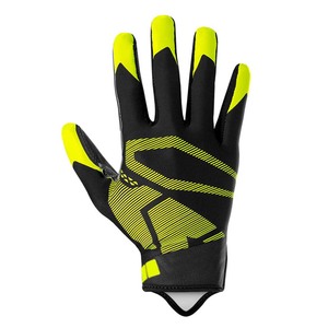 Gants de gardien de but de football noirs et jaunes fluo avec impression par sublimation, matériau PU antidérapant, équipement sportif unisexe - Product Image 6