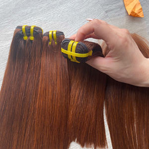 Paquete de cabello humano hermoso de Color marrón a juego con cierre 100% cabello humano precio asequible Super doble dibujado - Product Image 4