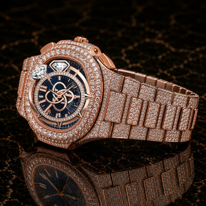 Reloj de Pulsera de Lujo con Moissanita para Hombre, con Incrustaciones de Piedras, de Acero Inoxidable, con Diamantes - Product Image 3