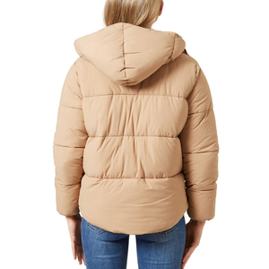 Stylish and Ultra-Warm Womens Long Puffer <b>Jacket</b> With Hood and <b>Down</b> <b>Filling</b> for the Cold Winter Season Cotton - Product Image 2