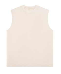 Débardeur de sport sans manches en coton 100 % uni tricoté pour homme, haute qualité, vente en gros - Product Image 5